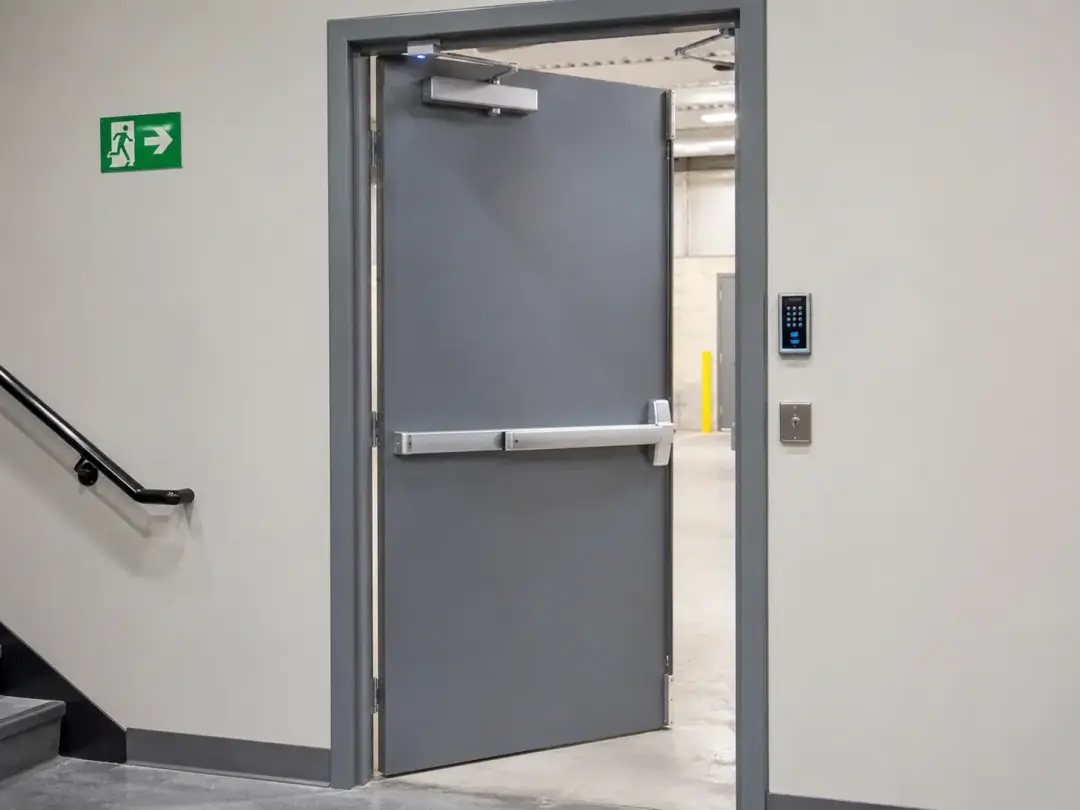 Steel Pedestrian Doors with Panic Hardware